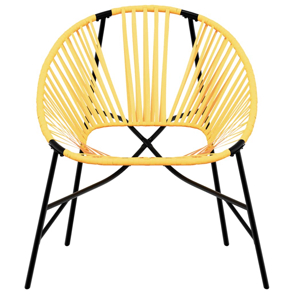 Stylish Black & Yellow Poly Rattan Garden Egg Chair