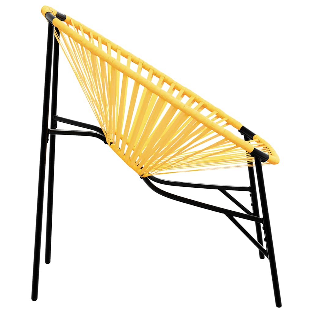 Stylish Black & Yellow Poly Rattan Garden Egg Chair