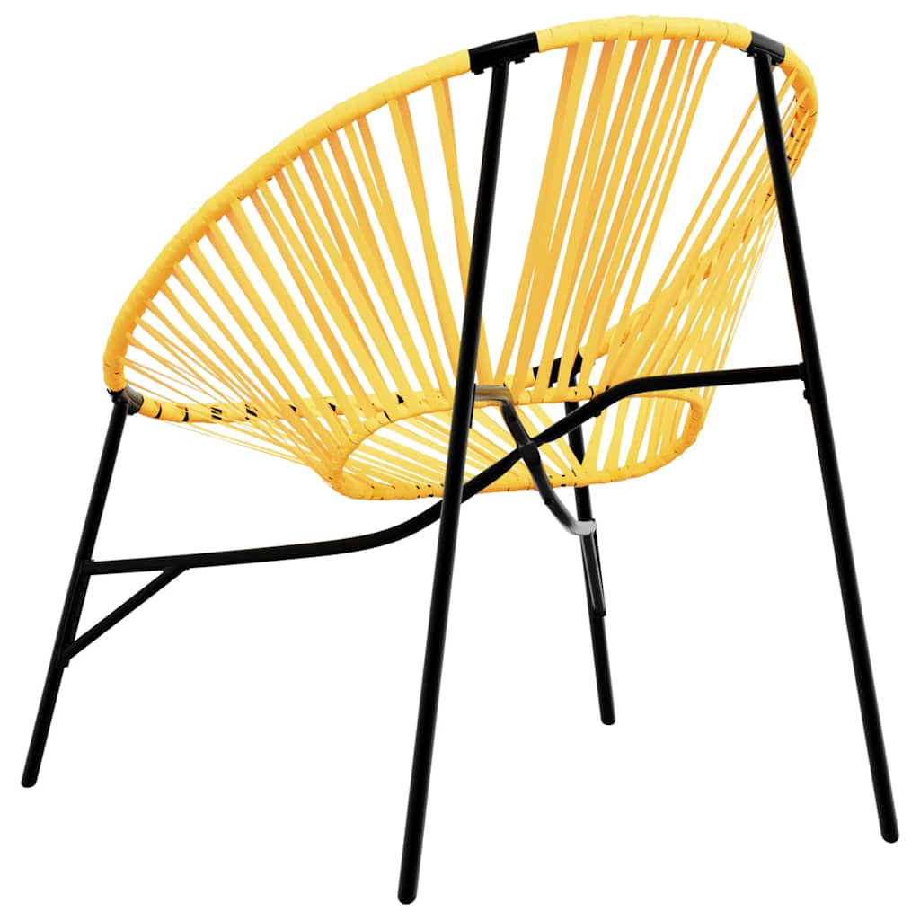 Stylish Black & Yellow Poly Rattan Garden Egg Chair