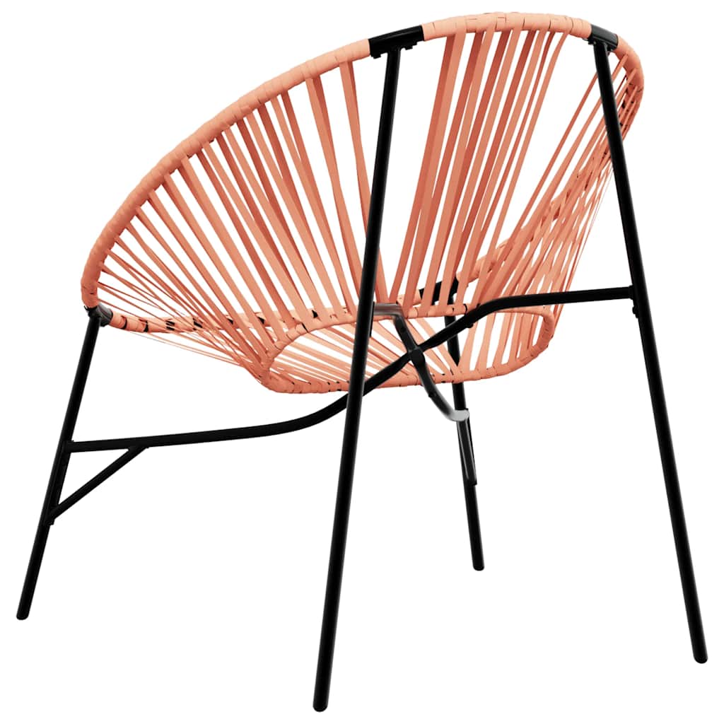 Stylish Black & Orange Poly Rattan Garden Egg Chair