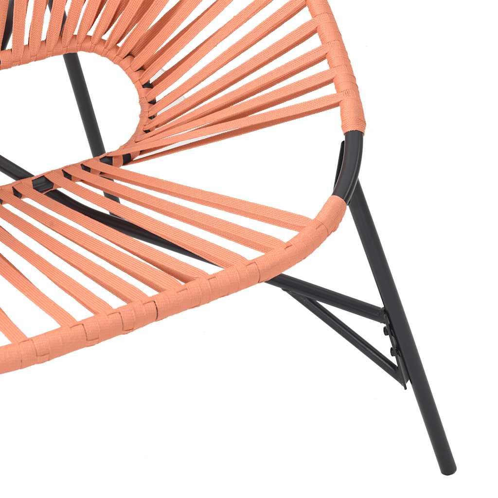 Stylish Black & Orange Poly Rattan Garden Egg Chair