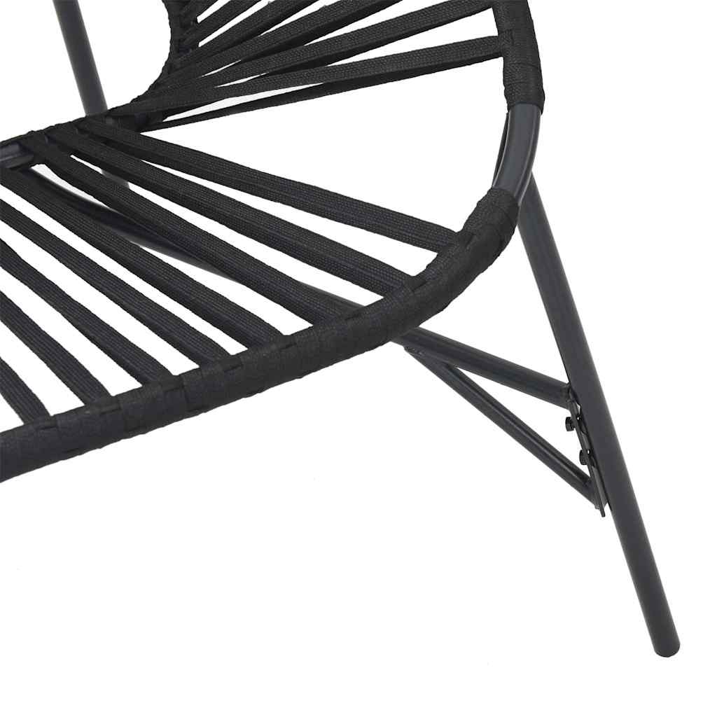 Elegant 3-Piece Black Poly Rattan Garden Chair Set