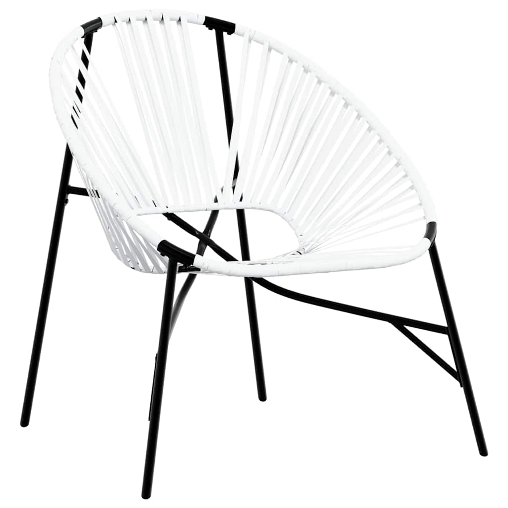 Stylish Black & White Poly Rattan Garden Chair Set - 3 Pieces