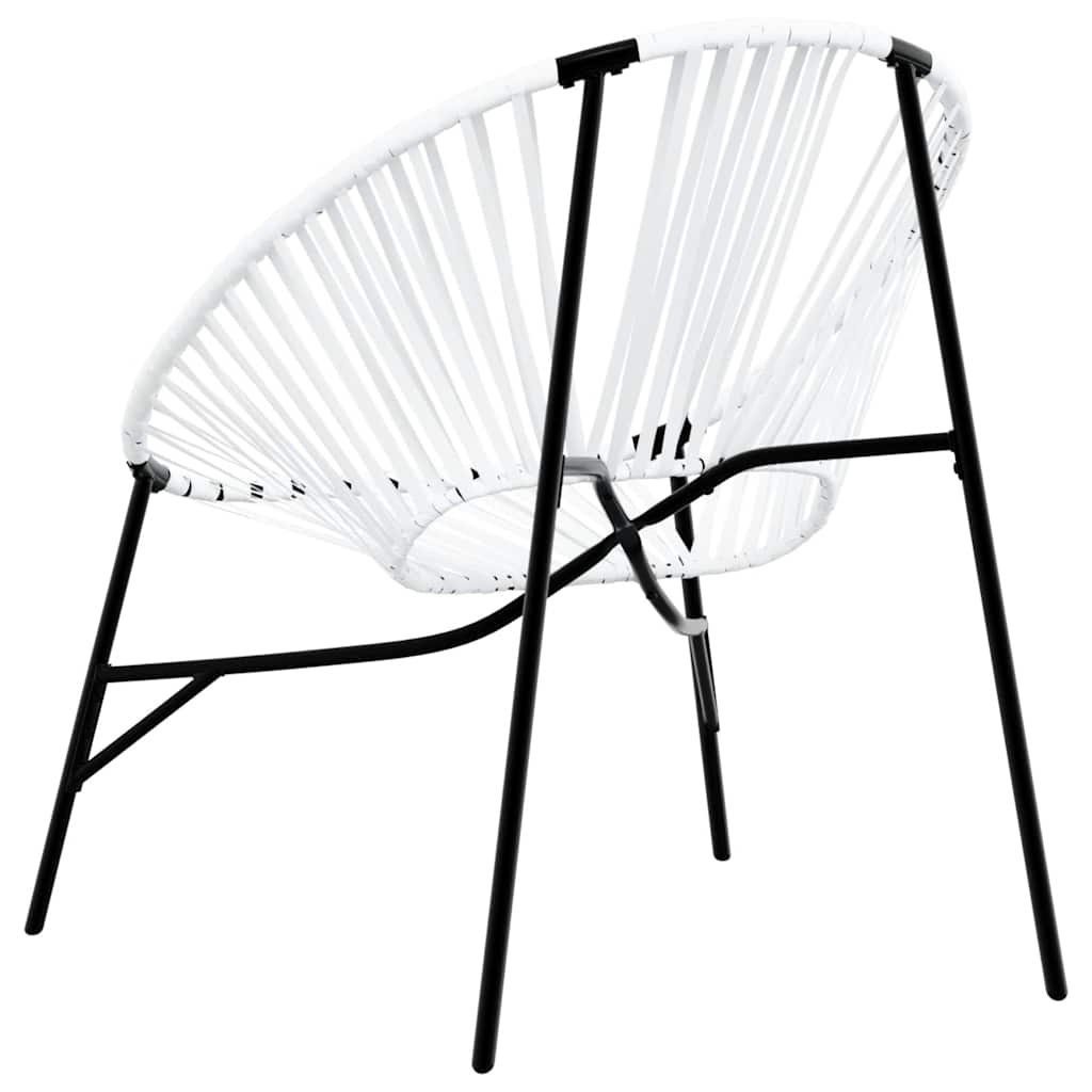 Stylish Black & White Poly Rattan Garden Chair Set - 3 Pieces