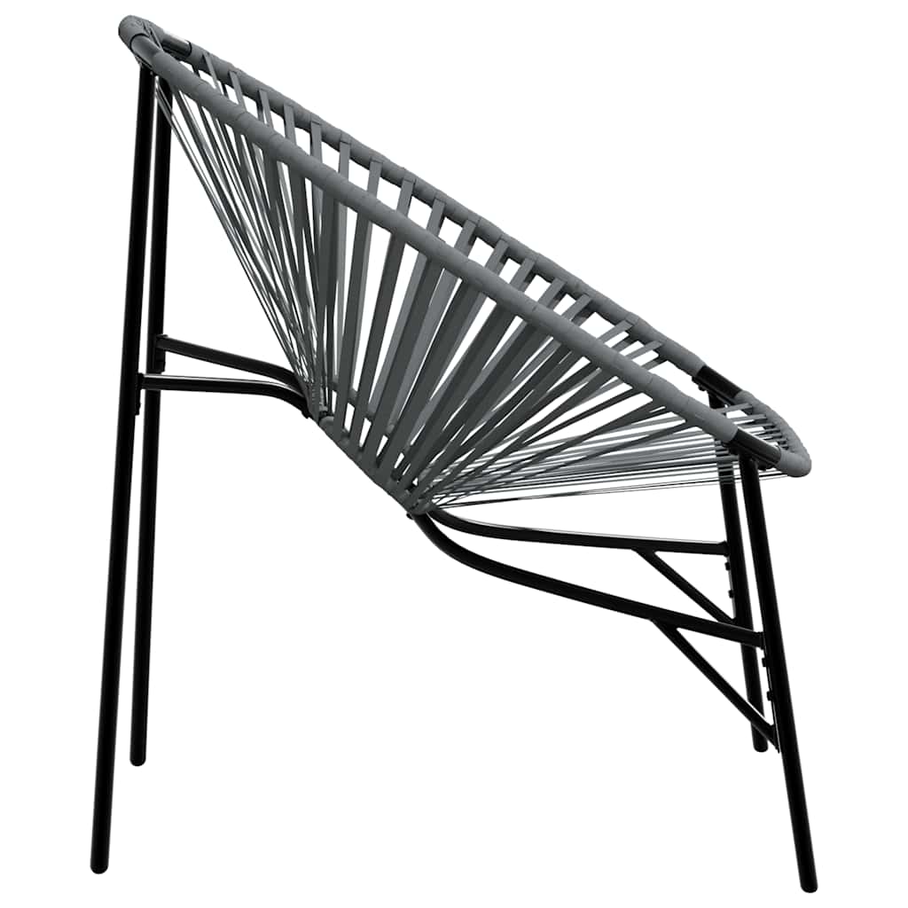 Stylish 3-Piece Black & Light Grey Poly Rattan Garden Chair Set