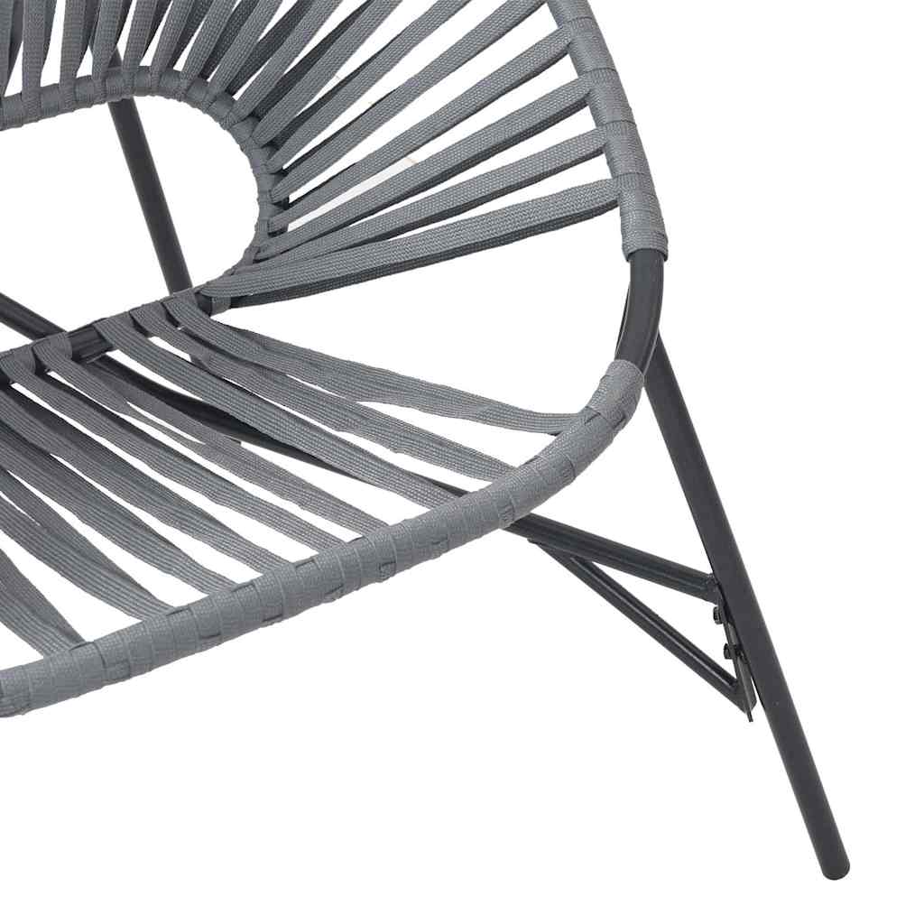 Stylish 3-Piece Black & Light Grey Poly Rattan Garden Chair Set