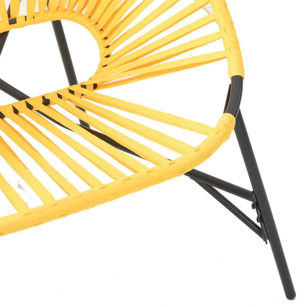 Stylish 3-Piece Black & Yellow Poly Rattan Garden Chair Set