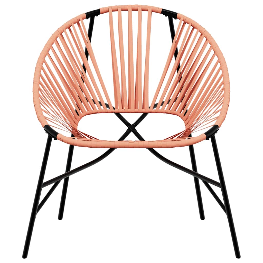 3-Piece Black & Orange Poly Rattan Garden Chair Set