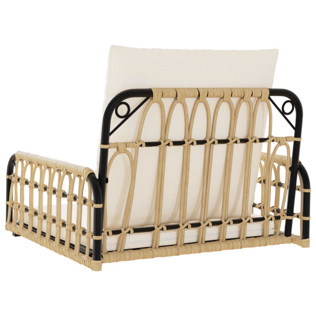 Poly Rattan Swing Chair with Cushions - Steel Frame