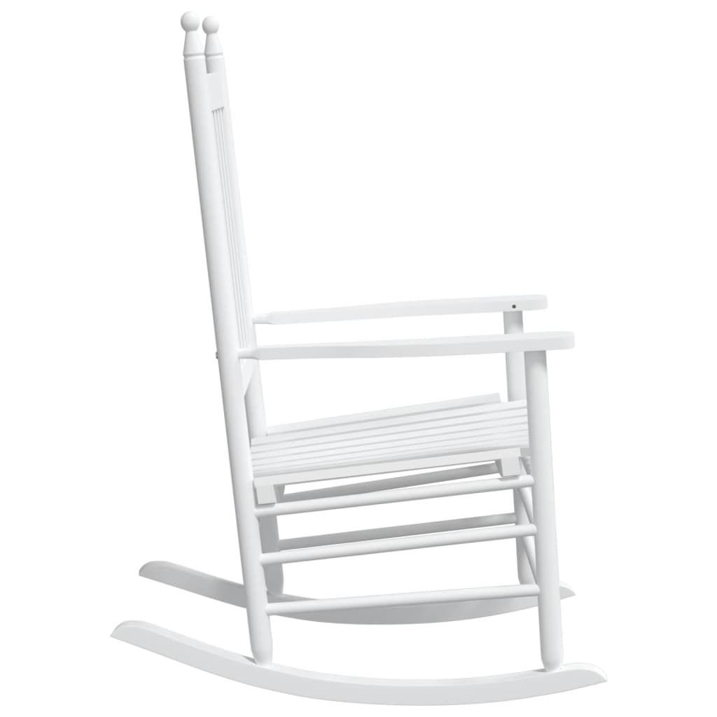 White Solid Wood Fir Rocking Chairs with Curved Seats, Set of 2