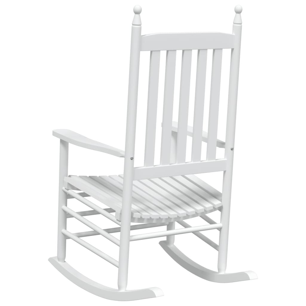 White Solid Wood Fir Rocking Chairs with Curved Seats, Set of 2