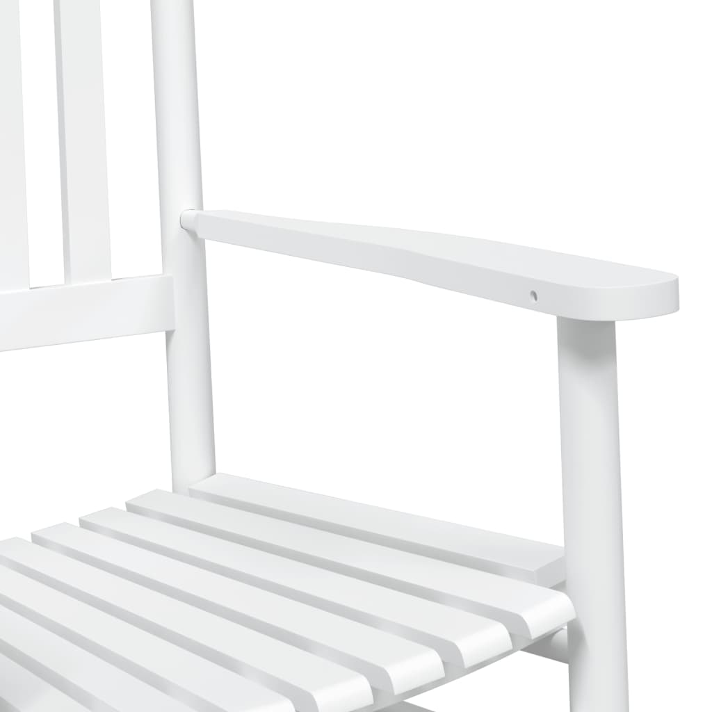 White Solid Wood Fir Rocking Chairs with Curved Seats, Set of 2