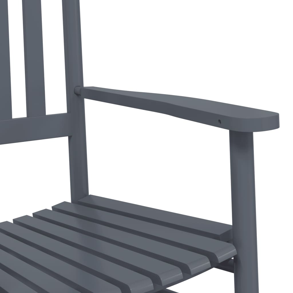 Grey Solid Wood Poplar Rocking Chairs, Set of 2, Curved Seats