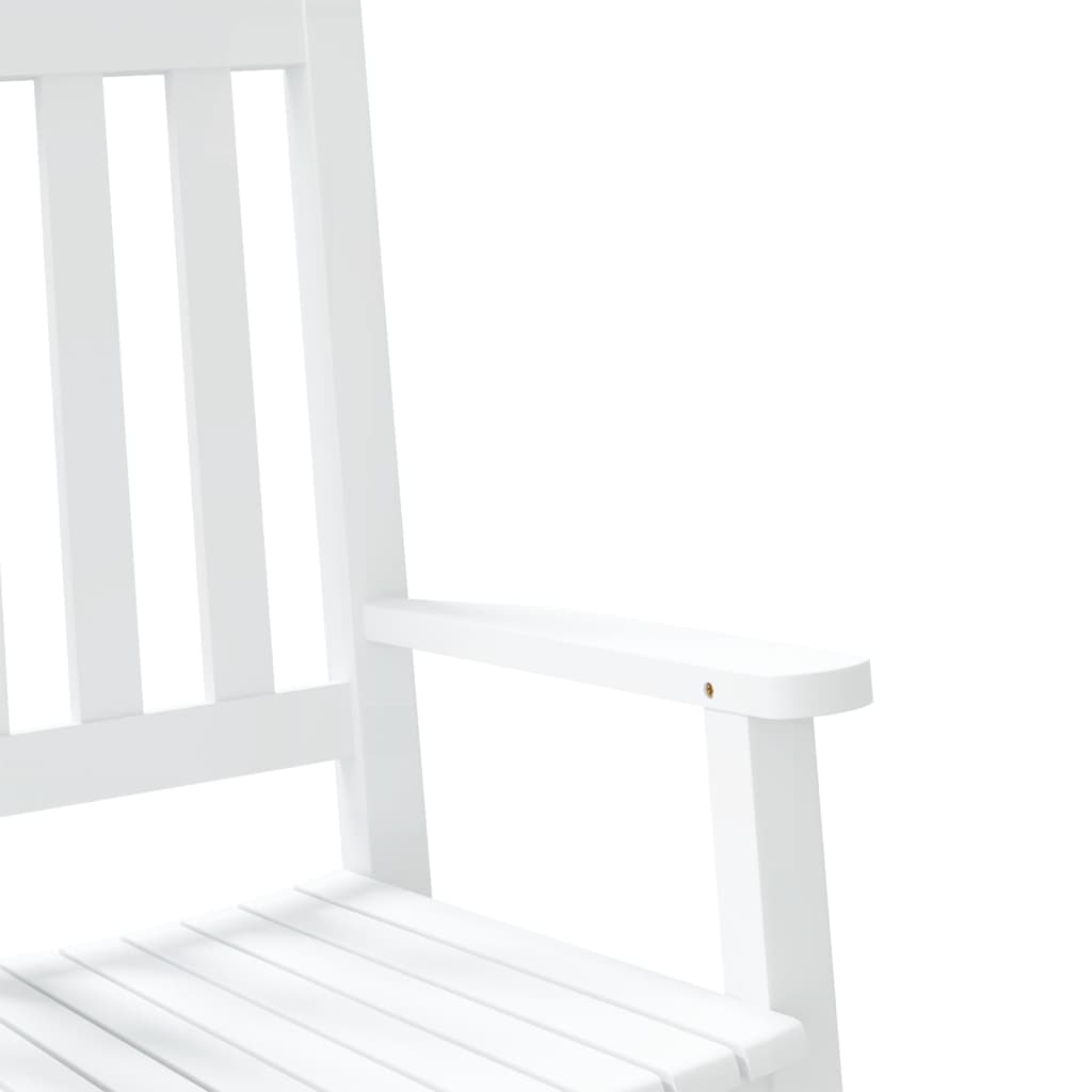White Solid Wood Rocking Chairs Set for Kids - 2 pcs Poplar