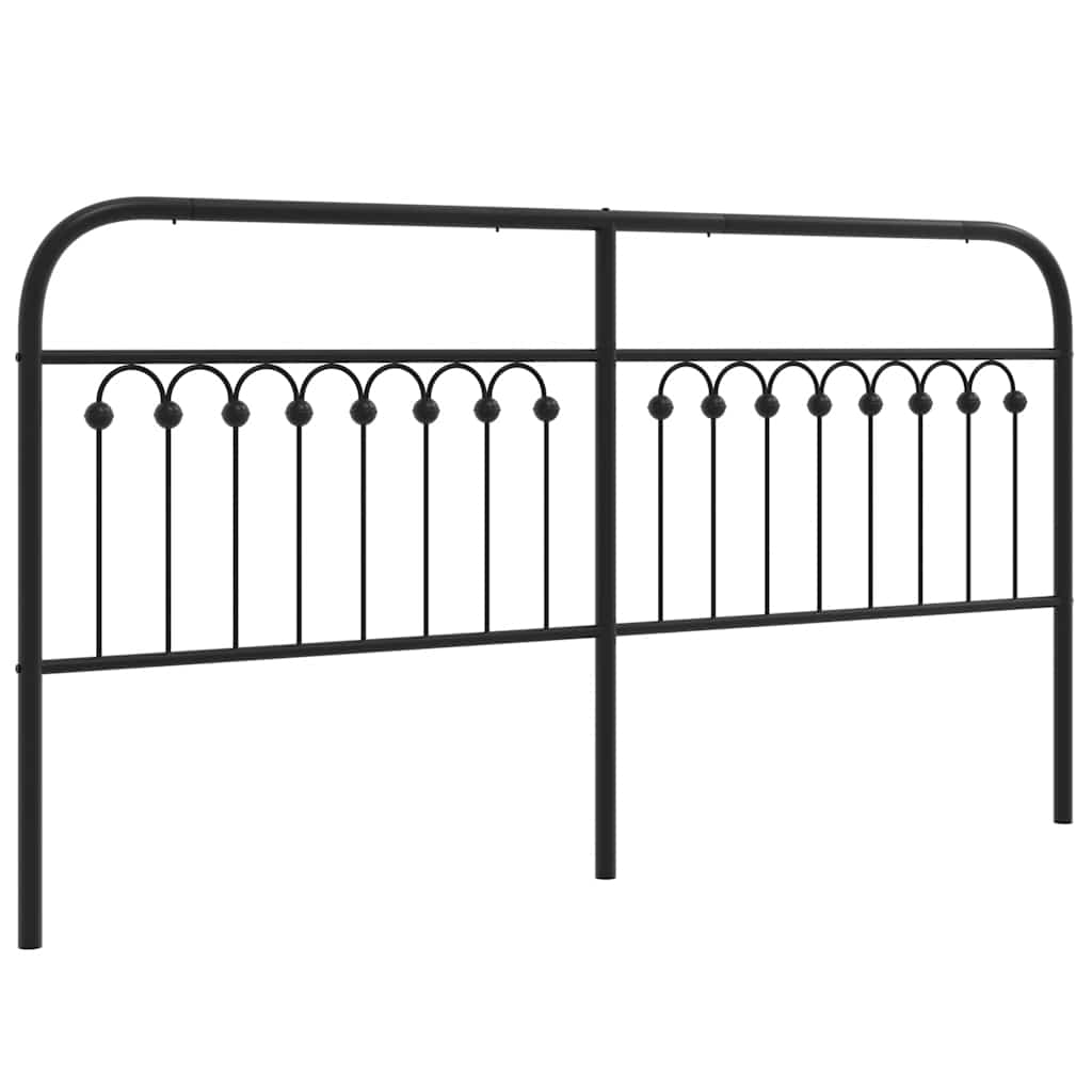 180 cm Black Metal Headboard - Stylish & Durable Bedroom Upgrade