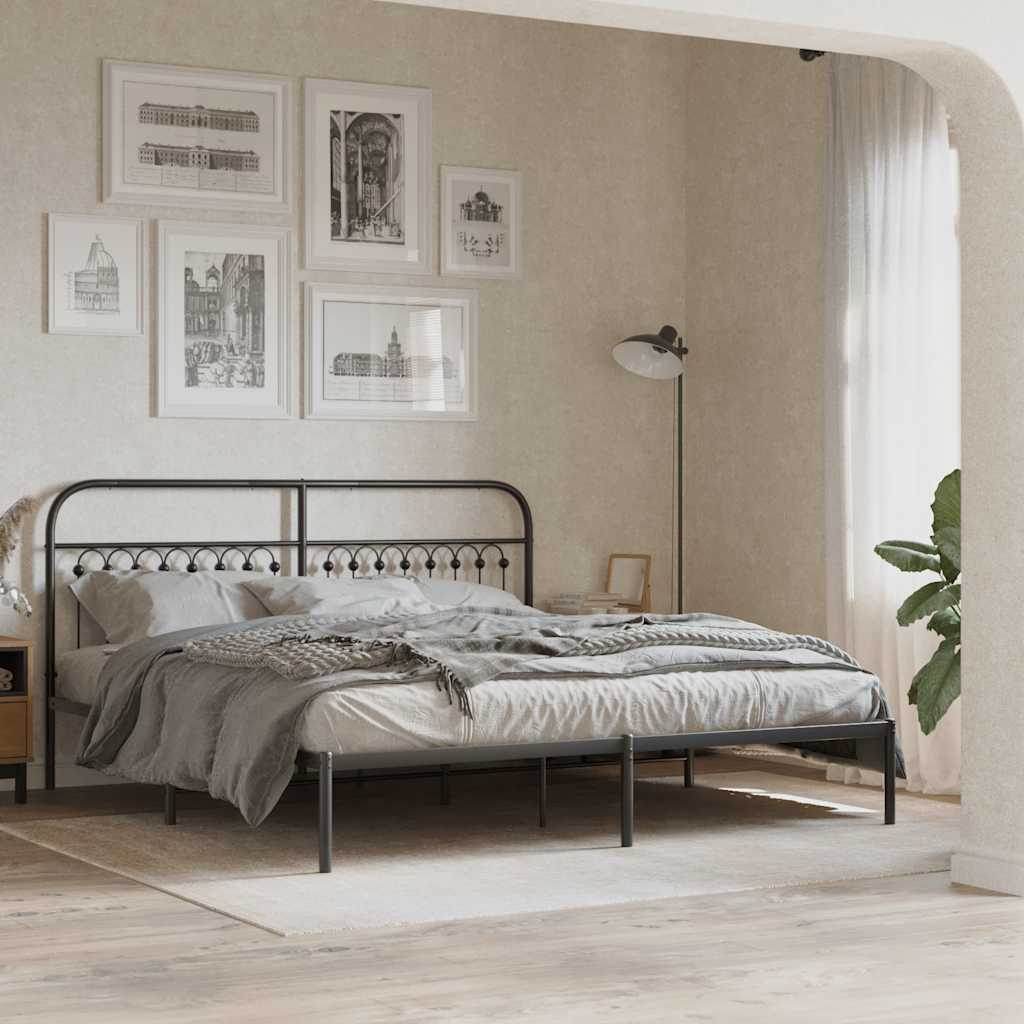 180 cm Black Metal Headboard - Stylish & Durable Bedroom Upgrade