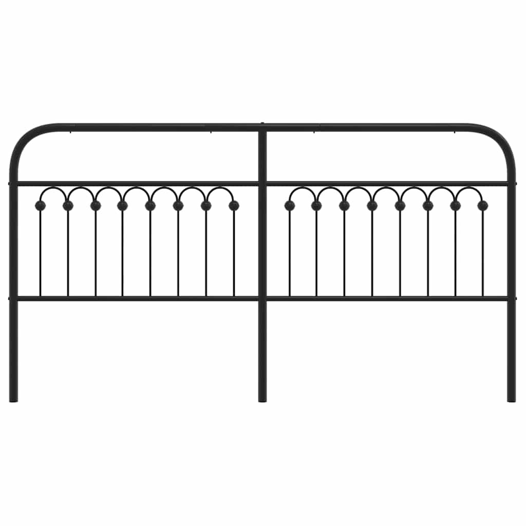 180 cm Black Metal Headboard - Stylish & Durable Bedroom Upgrade