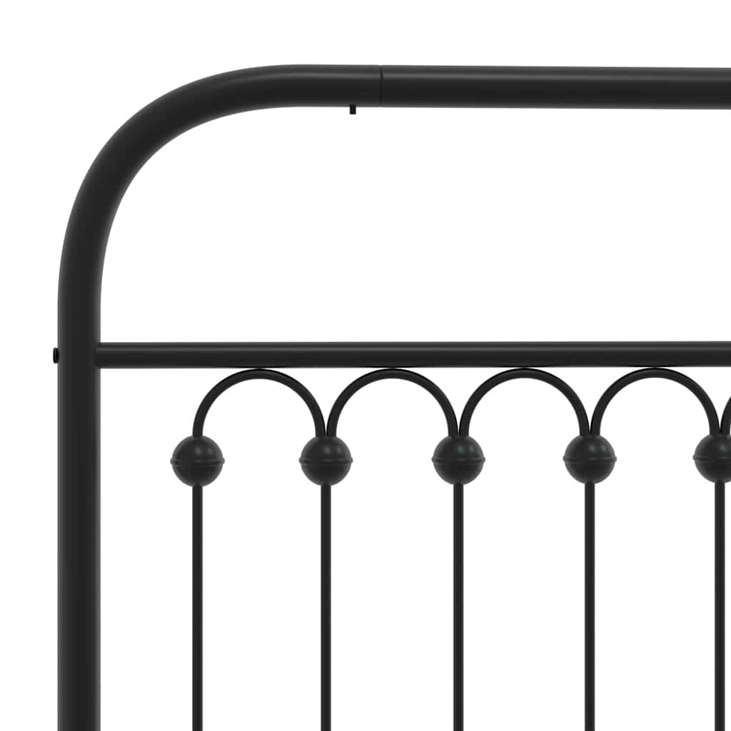 180 cm Black Metal Headboard - Stylish & Durable Bedroom Upgrade