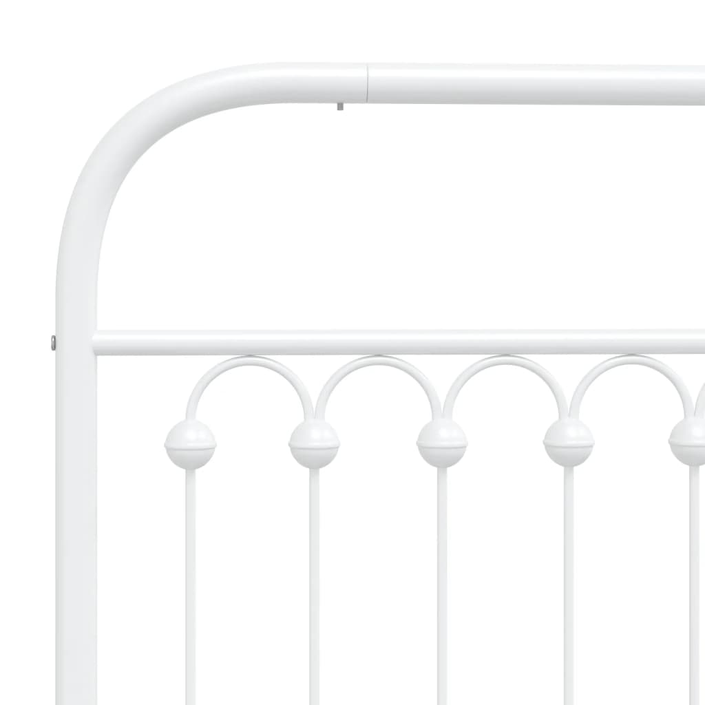 Metal Bed Frame without Mattress with Footboard White 120x200cm