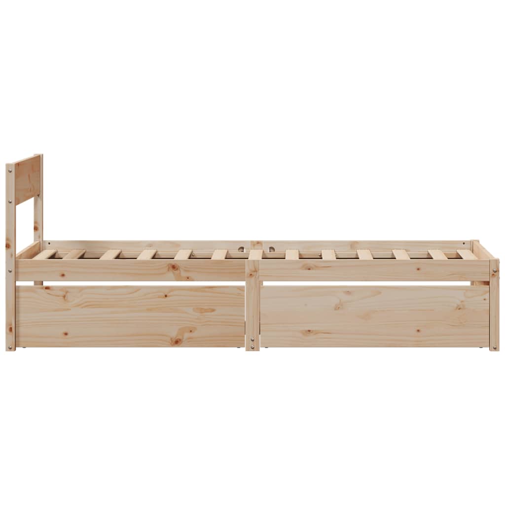 Solid Pine Wood Bed Frame 100x200 cm - No Mattress Included
