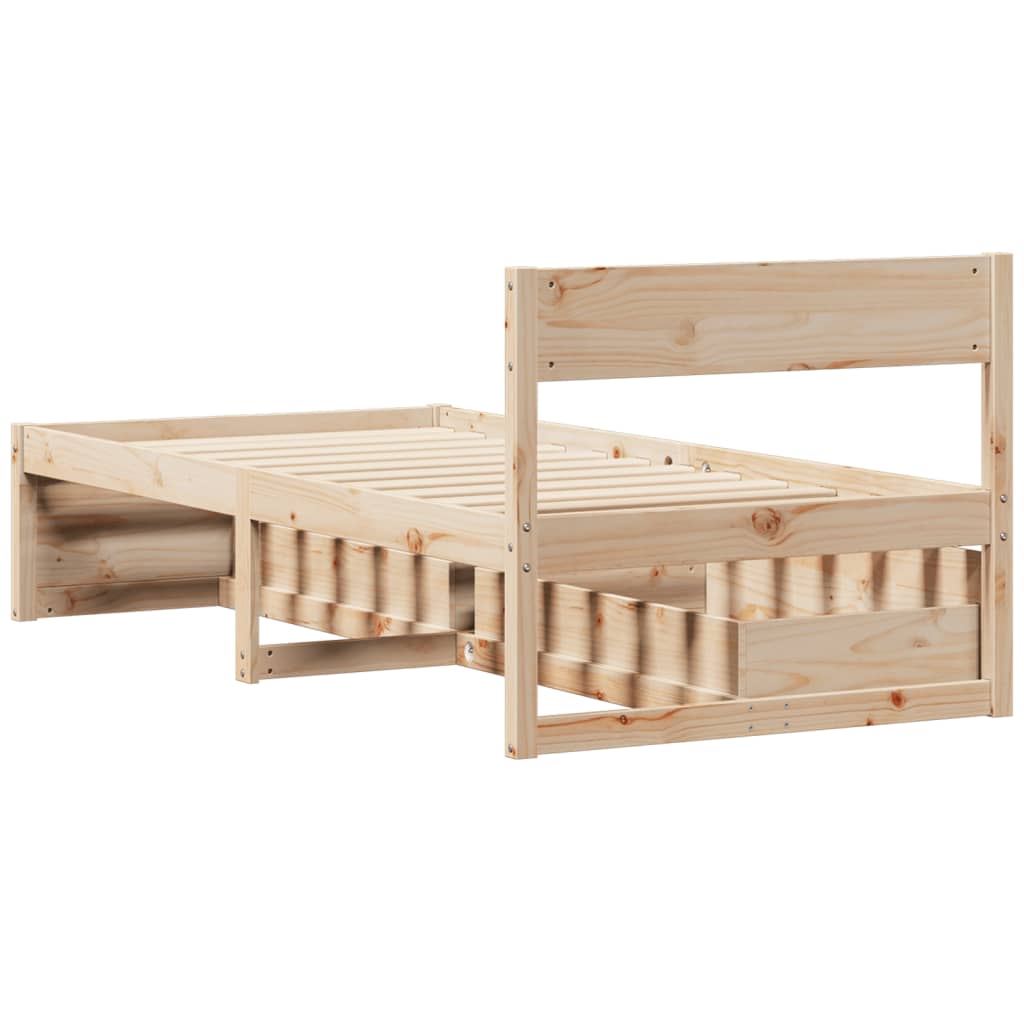 Solid Pine Wood Bed Frame 100x200 cm - No Mattress Included