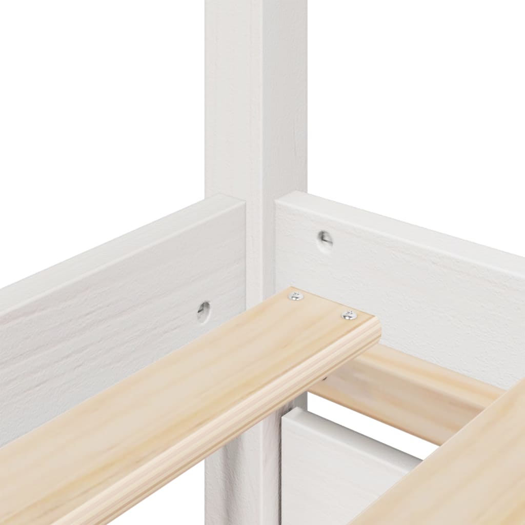 Solid Pine Wood Bed Frame, White, 90x200 cm (Mattress Not Included)