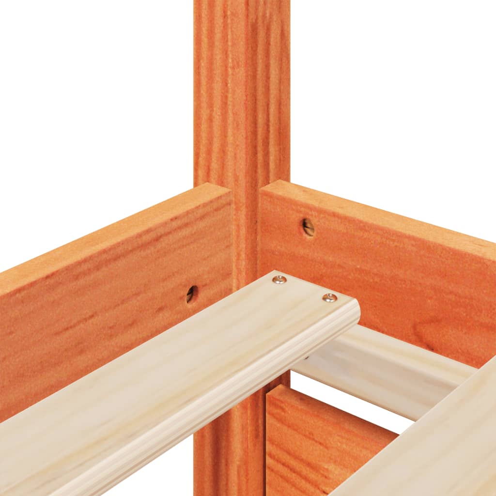 Solid Pine Wood Bed Frame - Wax Brown, Single 90x190 cm
