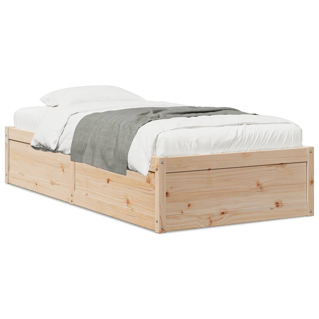 Solid Pine Wood Bed Frame 75x190 cm – Small Single, No Mattress