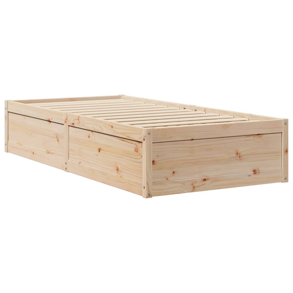 Solid Pine Wood Bed Frame 75x190 cm – Small Single, No Mattress