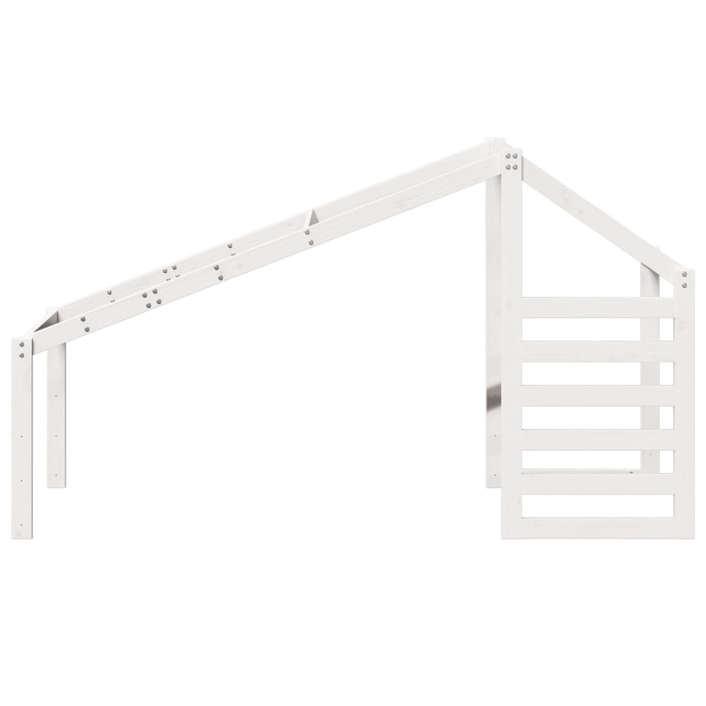 Kids' Solid Pine Bed with White Roof 198x97x113 cm