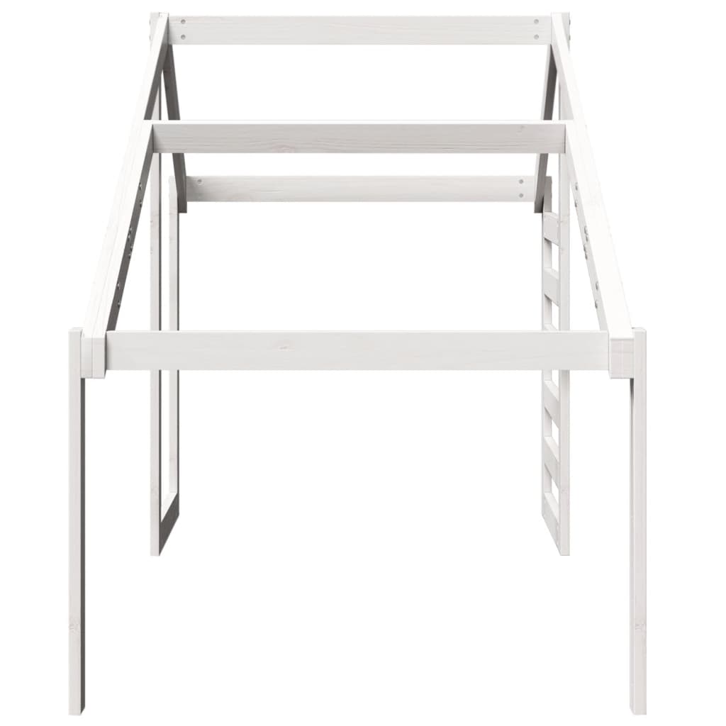 Kids' Solid Pine Bed with White Roof 198x97x113 cm