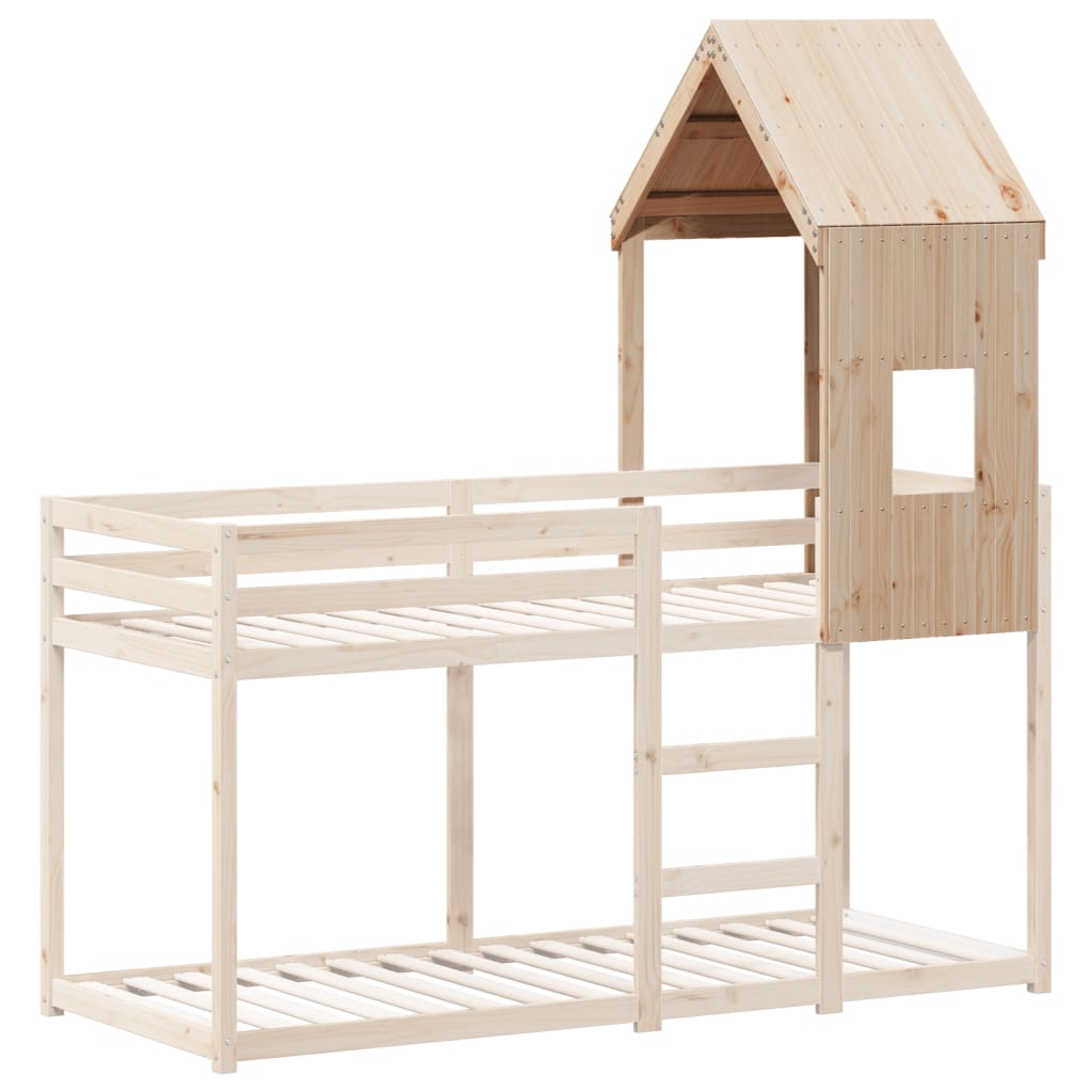 Solid Pine Kids' Bed with Roof - 60x89x134.5 cm