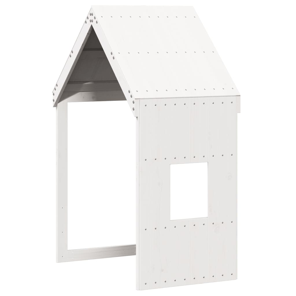 White Solid Pine Kids' Bed Roof - 60x99x139.5 cm Durable Design