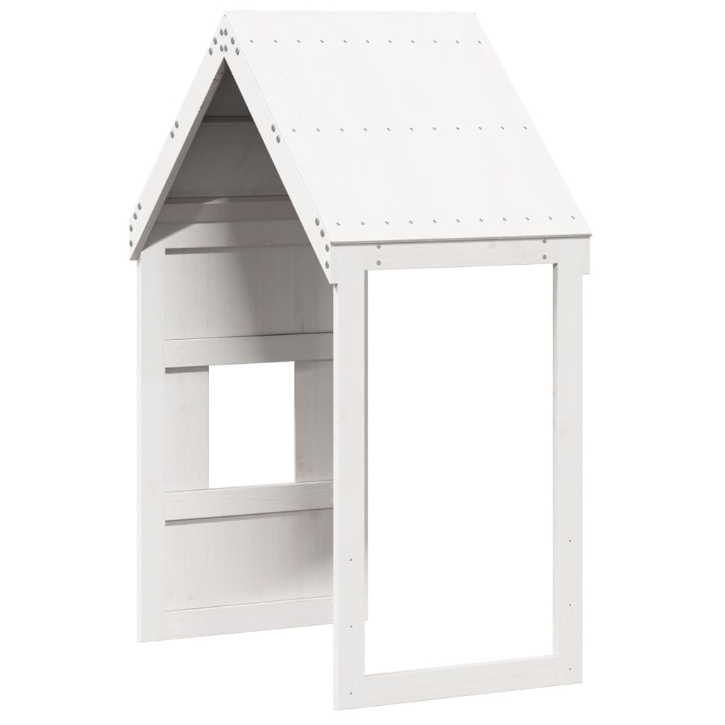 White Solid Pine Kids' Bed Roof - 60x99x139.5 cm Durable Design