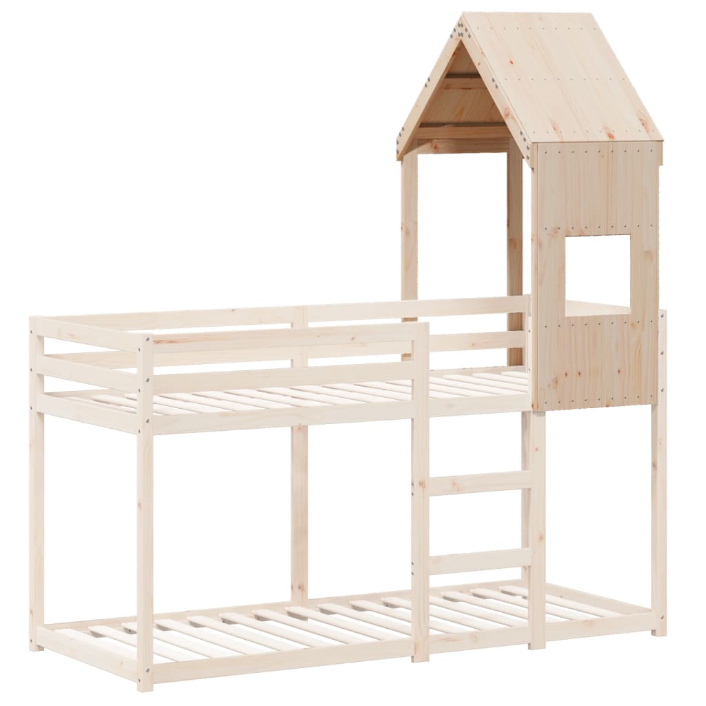 Rustic Solid Pine Kids' Bed Roof 55x84x132 cm - Cozy and Durable