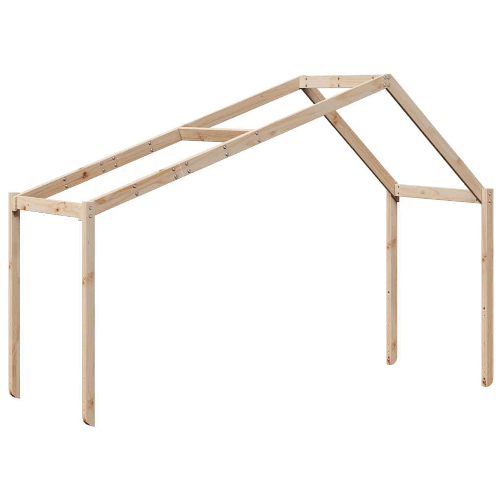 Solid Pine Kids' Bed with Roof - 213x95.5x144.5 cm Sturdy Design