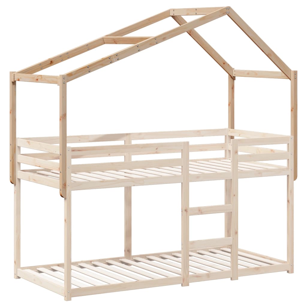 Solid Pine Kids' Bed with Roof - 213x95.5x144.5 cm Sturdy Design