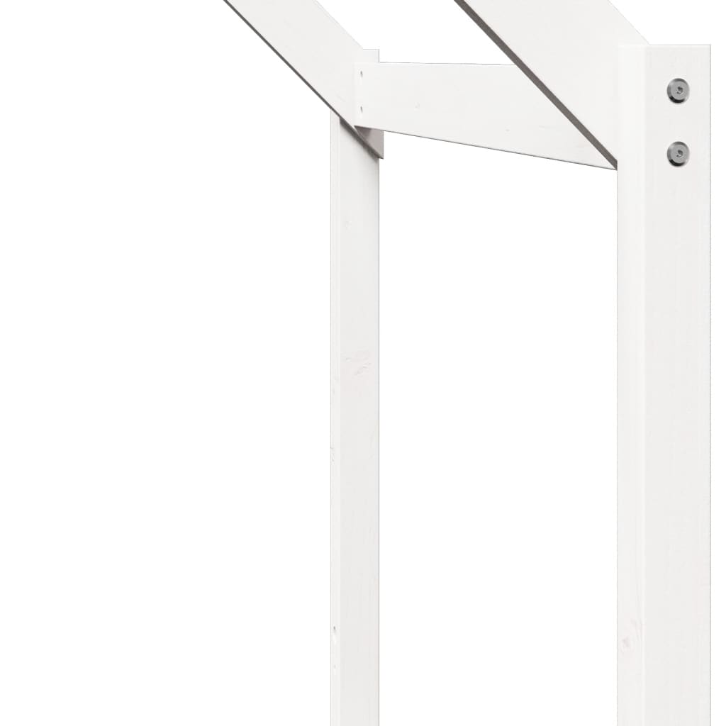Solid Pine Kids' Bed with Roof, White, 213x95.5x144.5 cm