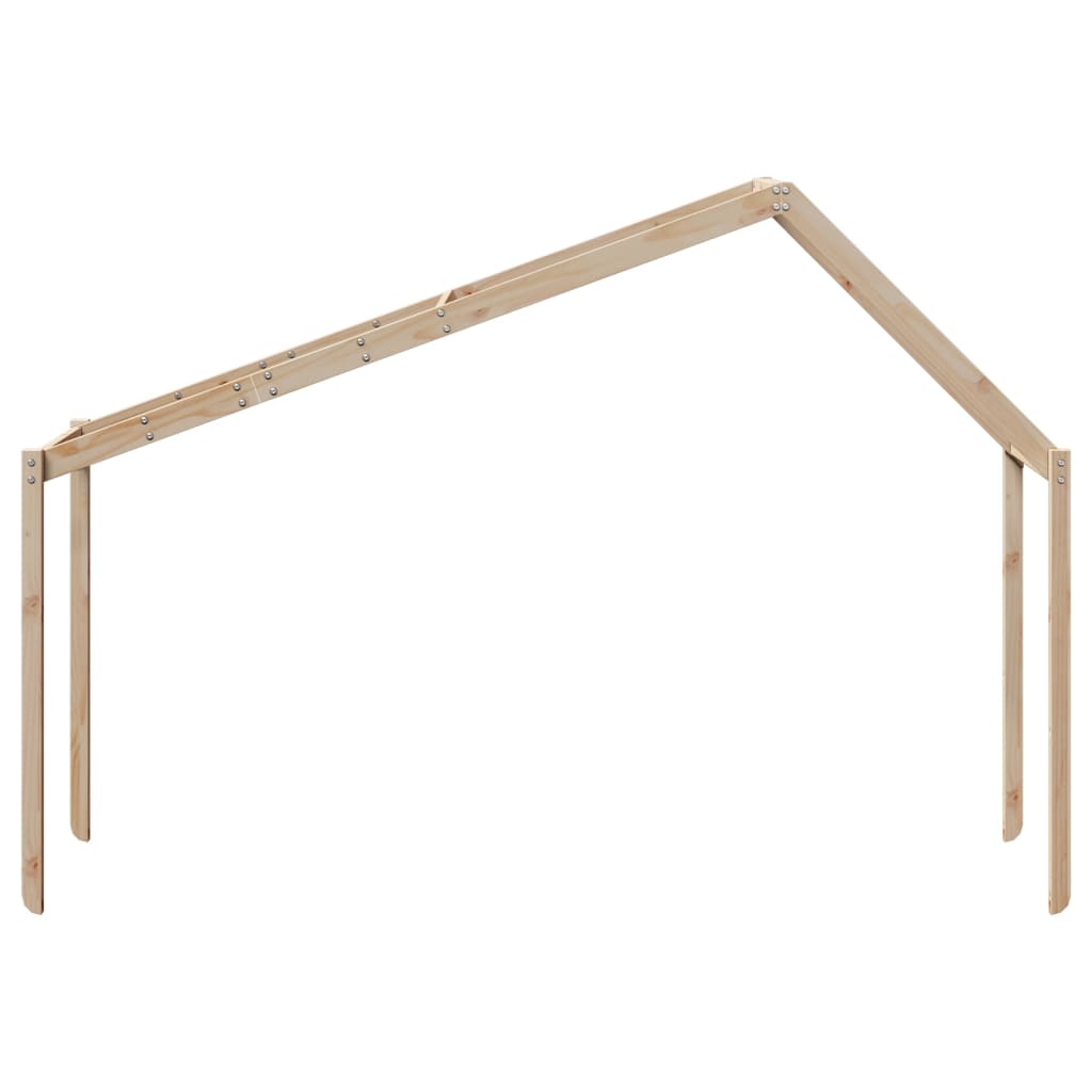 Solid Pine Kids' Bed with Roof, 213x85.5x144.5 cm - Fun & Safe Design