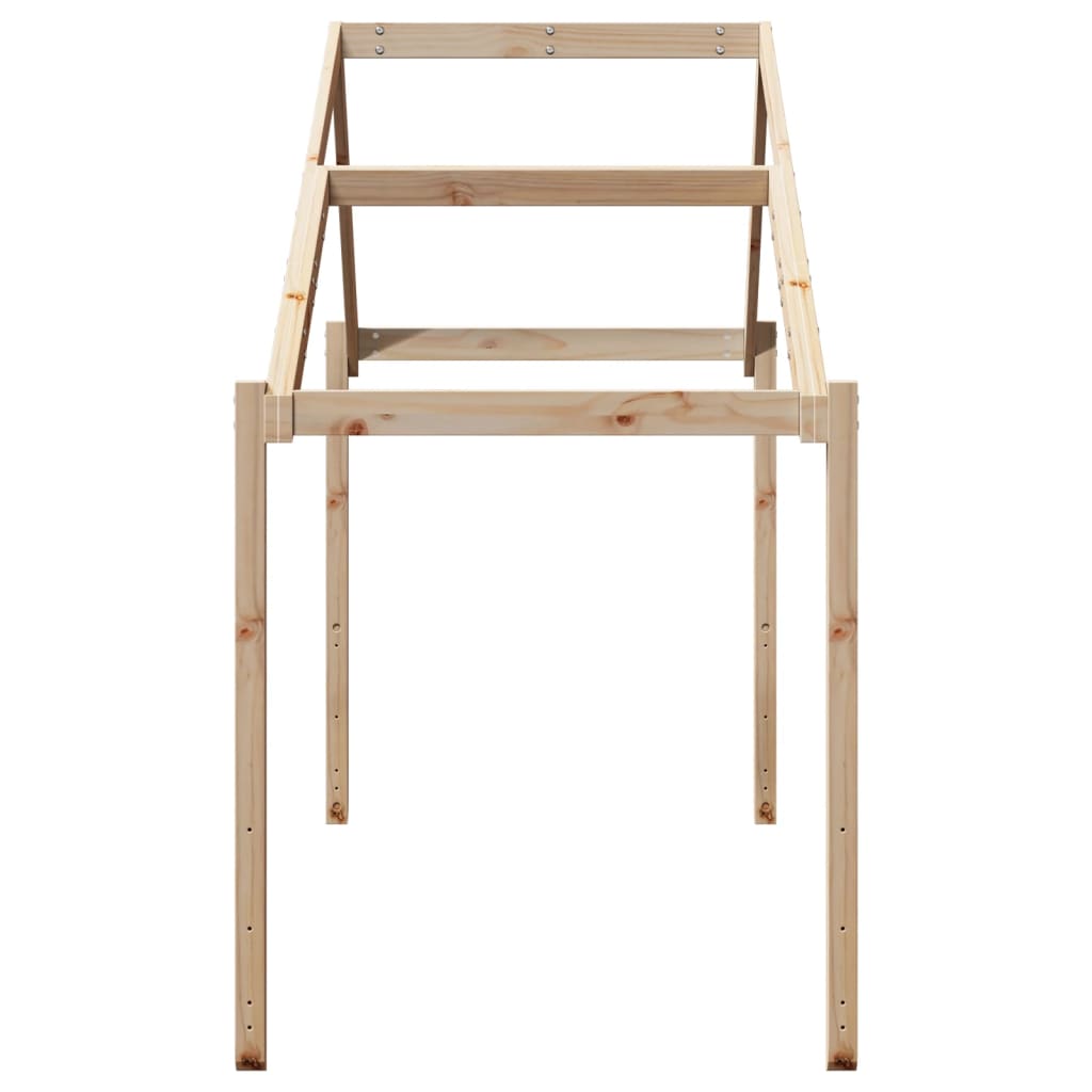 Solid Pine Kids' Bed with Roof, 203x80.5x142 cm - Cozy & Fun