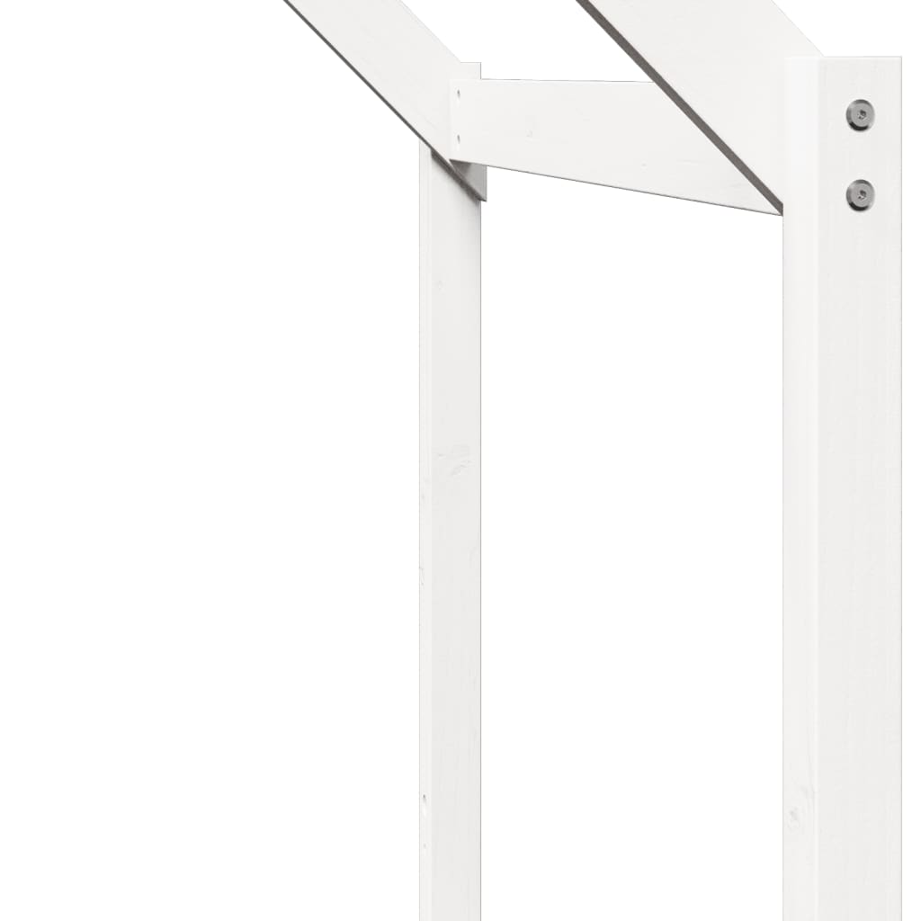 Solid Pine Kids' Bed with Roof, White 203x80.5x142 cm