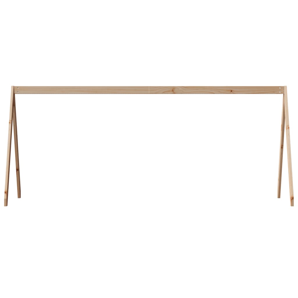 Solid Pine Kids' Bed with Roof - 209x85.5x88 cm - White Finish