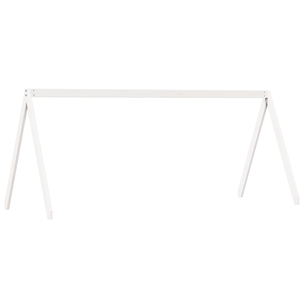 White Solid Pine Kids' Bed with Roof, 199x95.5x88 cm