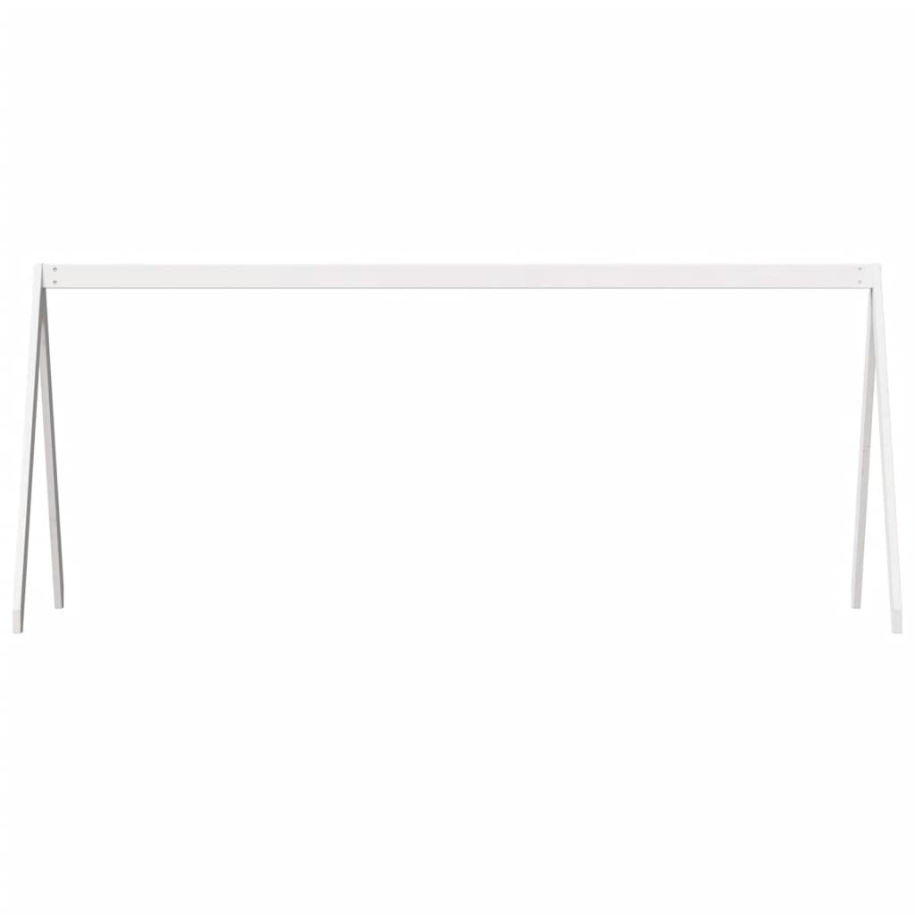White Solid Pine Kids' Bed with Roof, 199x95.5x88 cm