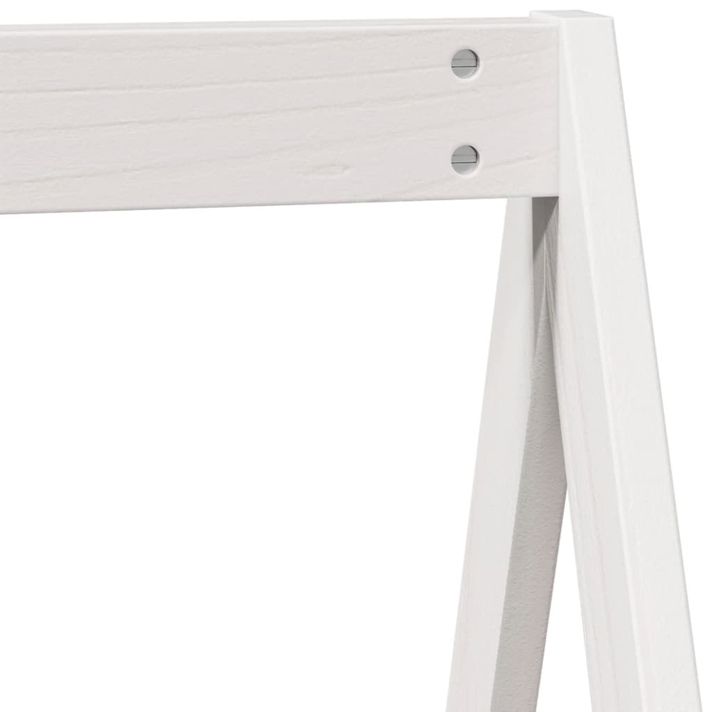 White Solid Pine Kids' Bed with Roof, 199x95.5x88 cm