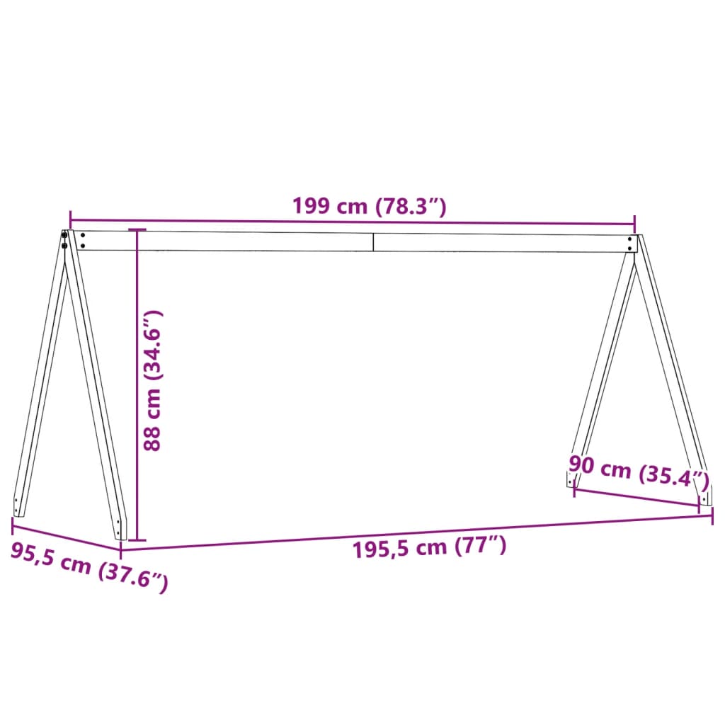 White Solid Pine Kids' Bed with Roof, 199x95.5x88 cm