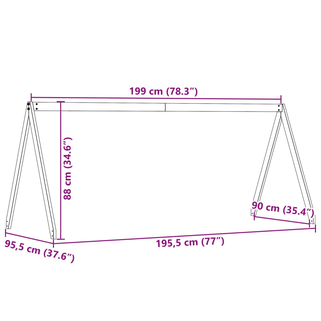 Solid Pine Kids' Bed with Roof, Wax Brown Finish - 199x95.5x88 cm
