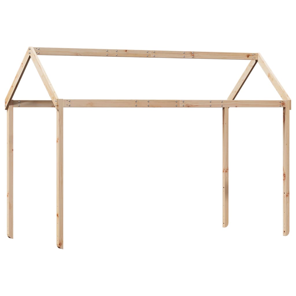 Solid Pine Kids' Bed with Roof, 217x95.5x159 cm