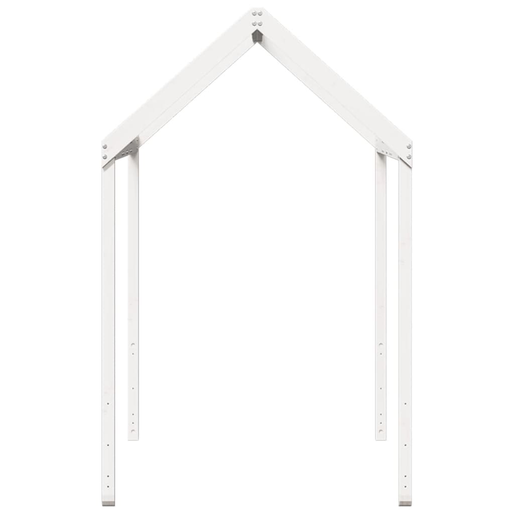 Solid Wood Pine Kids' Bed Roof in White - 207x80.5x151.5 cm