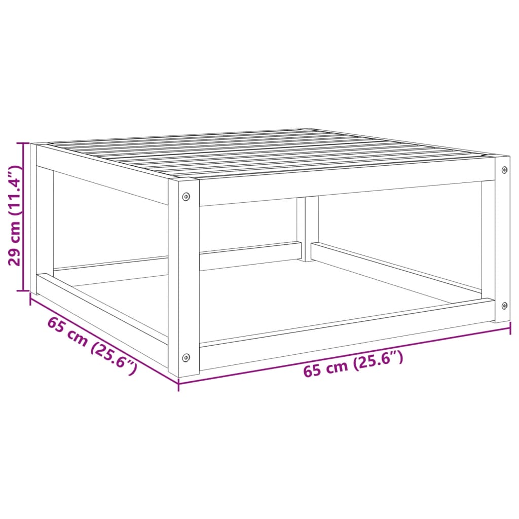 Solid Acacia Wood Garden Table 65x65x29 cm - Durable & Stylish
